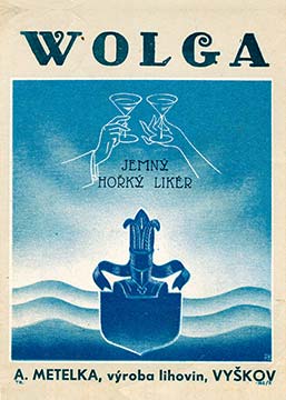 Original Label of Wolga Bitter liqueur