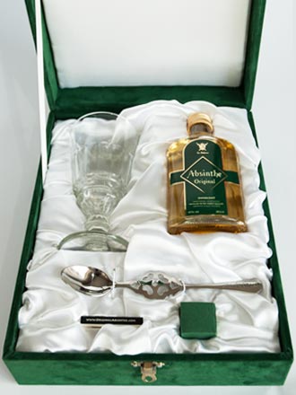 Absinthe starter set with bottle, glass and spoon
