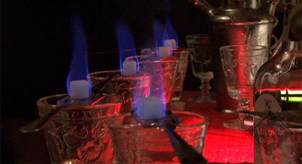 Absinthe Drinks on Fire